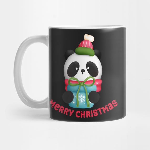 Cute Panda Merry Christmas by JanesCreations